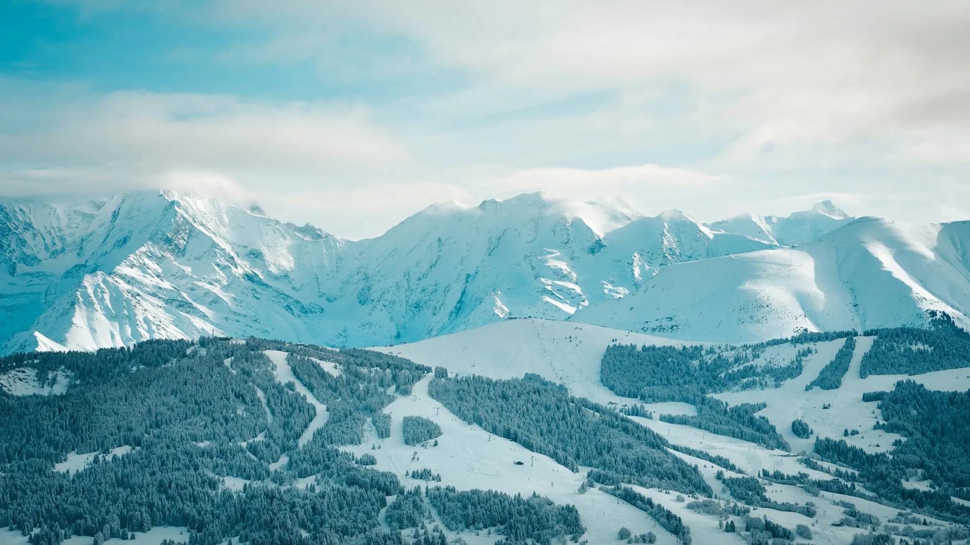 Snowy mountain range